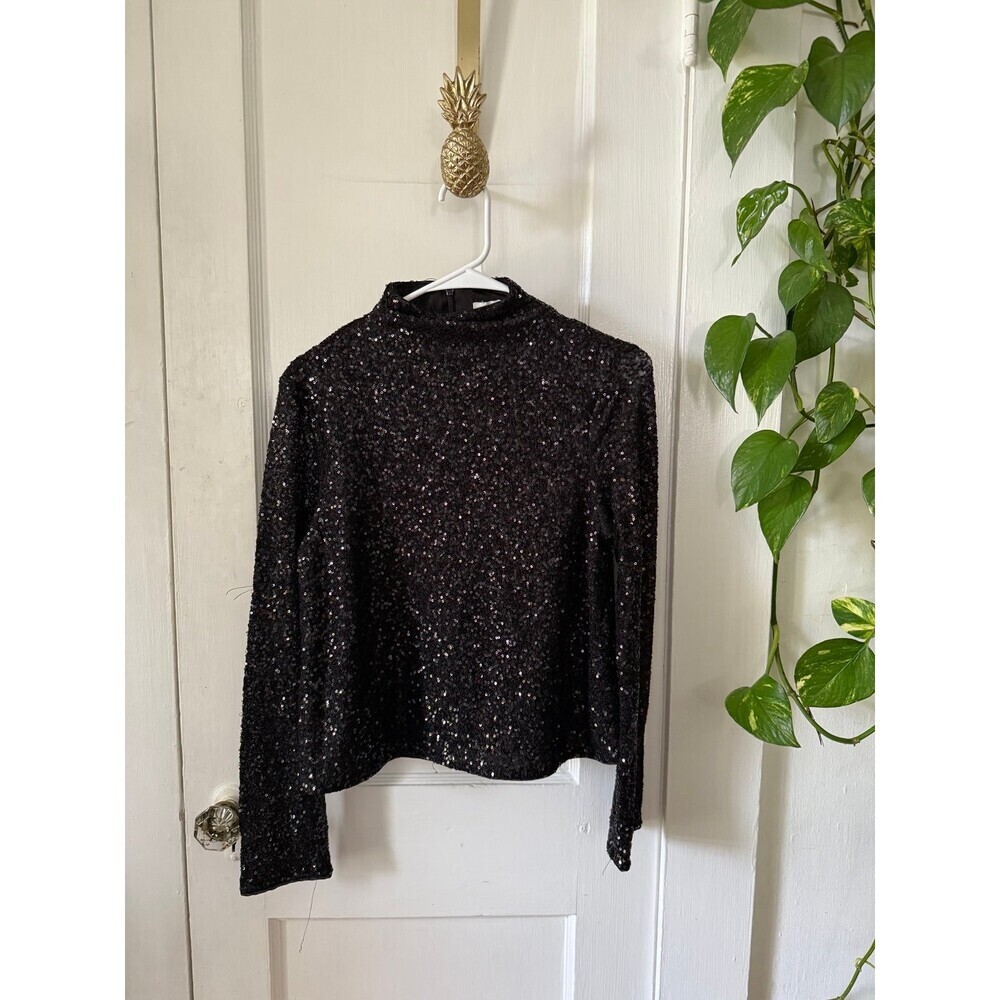 H&M women’s size small black sequin cowl neck sweater